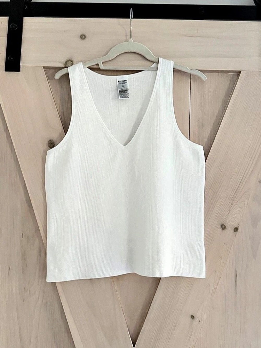 Athleta Signature Rib V-Neck Muscle Tank White XL